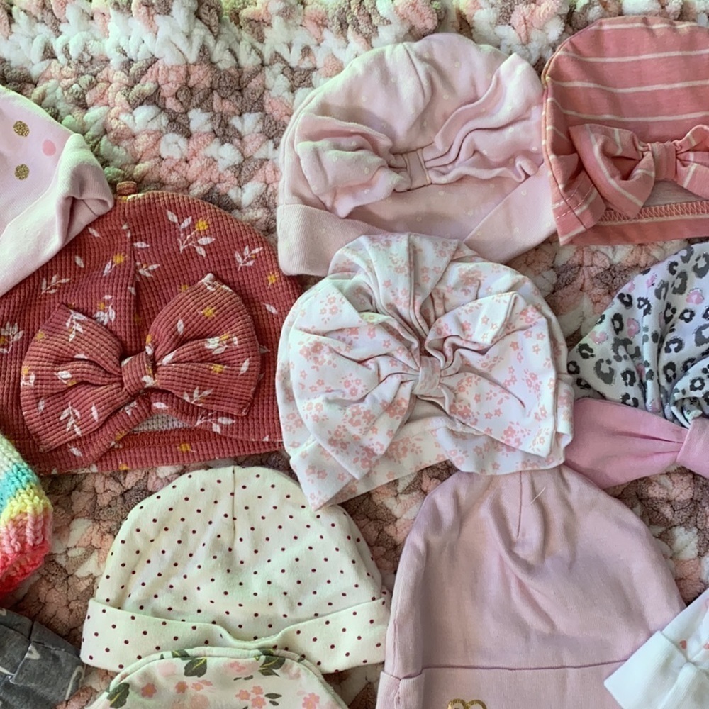 Baby Girl Bundle Mittens, Hats, and Slippers - Picture 8 of 14